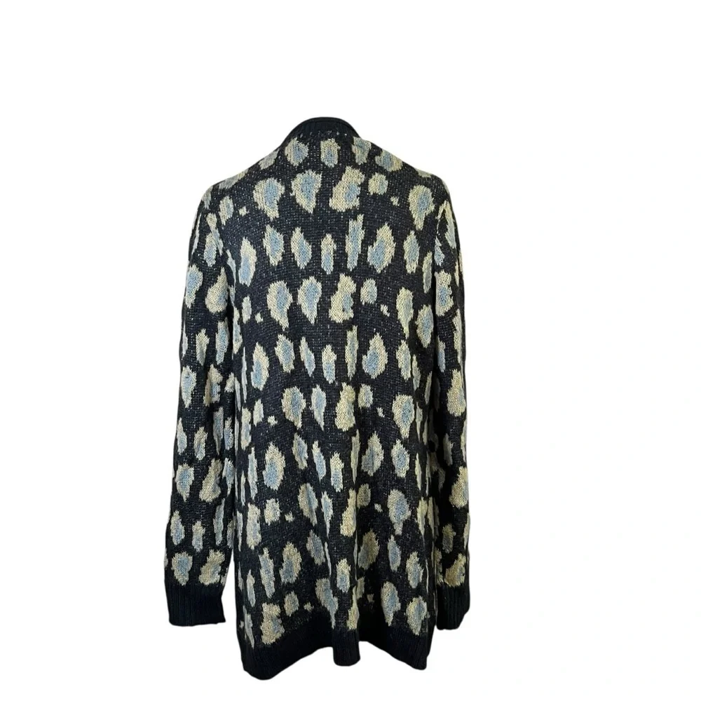 Y2K Monroe & Main Leopard Print Longline Cardigan Sweater Sz Small Indie Boho